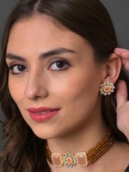 Sohi - Gold Plated Beaded Choker Jewellery Set