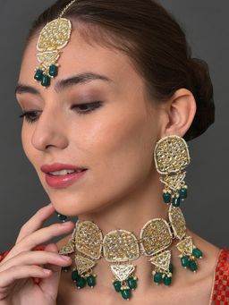 Sohi - Kundan Gold Plated Choker Jewellery Set