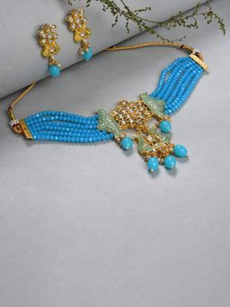 Sohi - Gold Plated Designer Stone Beaded Jewellery Set