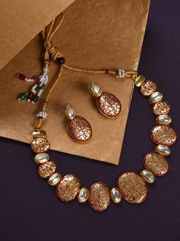 Sohi - Gold Plated Designer Kundan Jewellery Set
