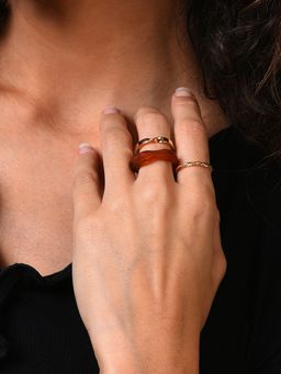 Sohi - Gold Plated Designer Ring
