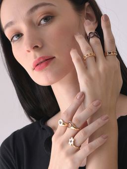 Sohi - Gold Plated Designer Ring
