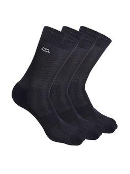 Heelium - Bamboo Crew Socks for Men - 3 Pairs - Black - Odour Free - Anti Blister