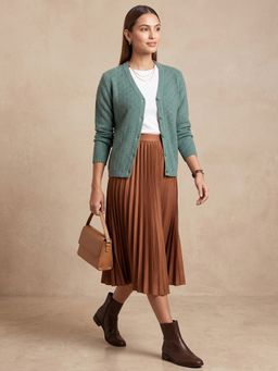 CAYMAN - Women Cable Knit Woollen Cardigan