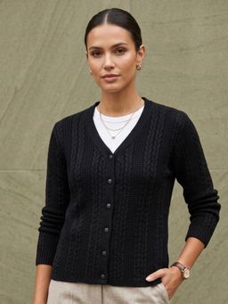CAYMAN - Women Cable Knit Woollen Cardigan