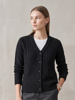 CAYMAN - Women Cable Knit Woollen Cardigan