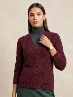 CAYMAN - Women Ribbed Woollen Cardigan