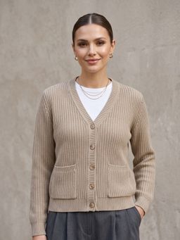 CAYMAN - Women Ribbed Woollen Cardigan