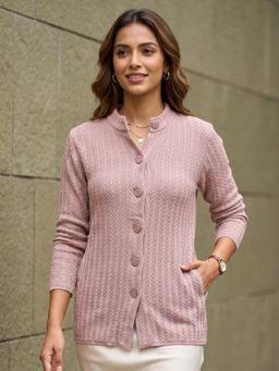 CAYMAN - Women Cable Knit Woollen Cardigan