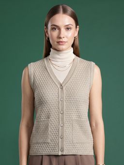 CAYMAN - Women Cable Knit Woollen Sweater Vest
