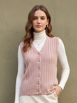 CAYMAN - Women Cable Knit Woollen Sweater Vest