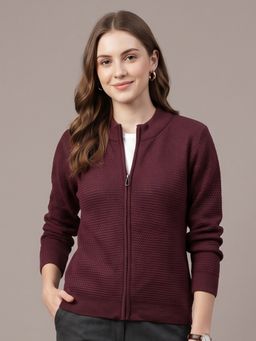 CAYMAN - Women Self Design Woollen Cardigan