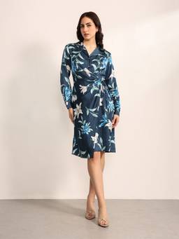 Kazo - Azure Knee Length Dress