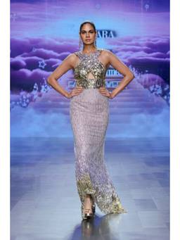 NIYARA INDIA - Zayana Lavender and Gold Ombre Sequin Gown