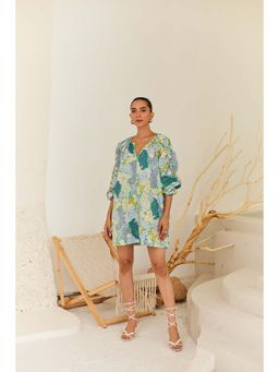 Urban Suburban - Multi-Color Floral Poplin Oversized Dress