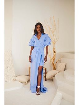 Urban Suburban - Candy Blue Slit Maxi Dress