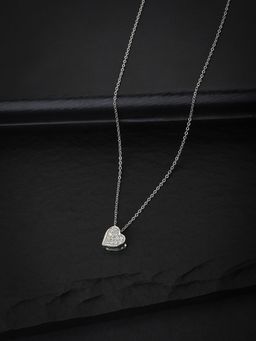 Carlton London - Silver Toned Brass Rhodium Plated Handcrafted Chain