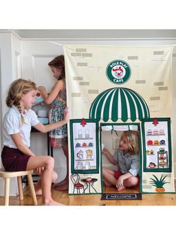 Role Play - Coffee Shop Doorway Portal Play & Espresso Machine Play Tent