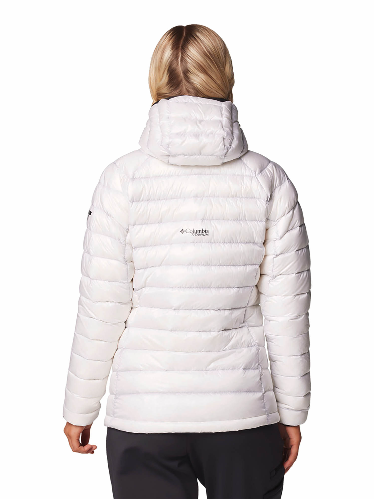 Columbia フード付きジャケット L ホワイト Buy Columbia Womens White Arctic Crest Down Hooded Jacket (L) Online