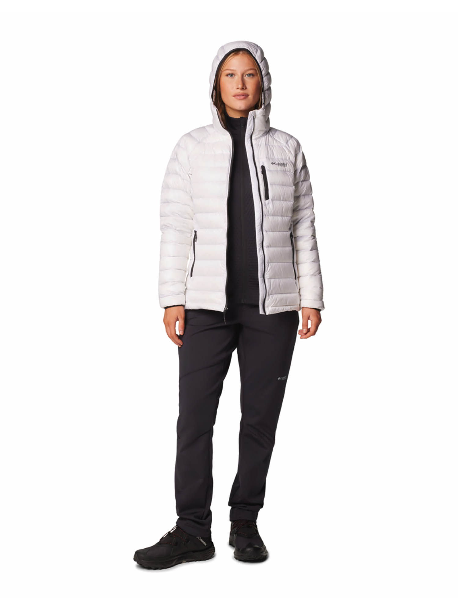 Buy Columbia Womens White Arctic Crest Down Hooded Jacket (L) Online
