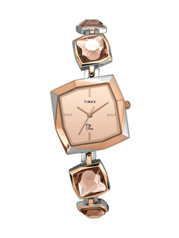 Timex - Fria Square 33mm Rose Gold Dial Analog Women Watch - TWEL16101