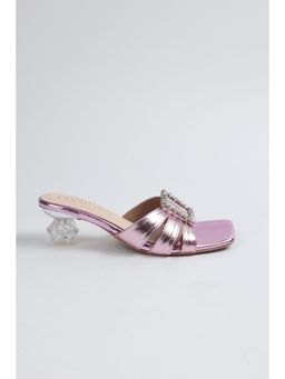ELVIRAA - Square Stone Block Heels Pink