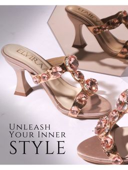 ELVIRAA - Stone Studded Heels Pink