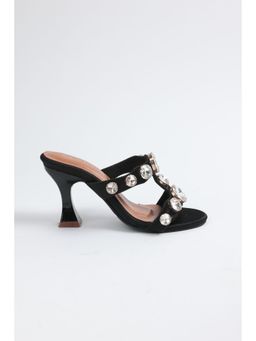 ELVIRAA - Stone Studded Heels Black