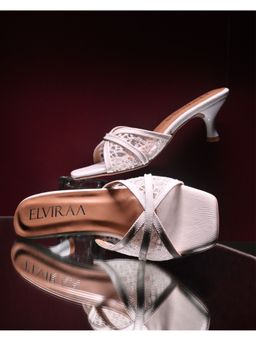 ELVIRAA - Net Kitten Heels White