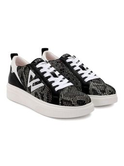Whitesta - Black Pu Leather Women Sneaker