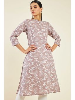 Soch - Women Brown Cotton Printed Kurta