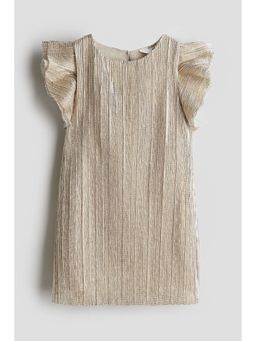 H&M - Girls Beige Pleated A-Line Dress