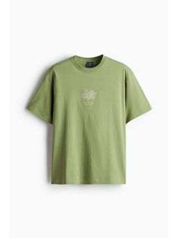 H&M - Men Green Loose Fit Printed T-Shirt