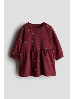 H&M - Girls Red Cotton Sweatshirt Dress