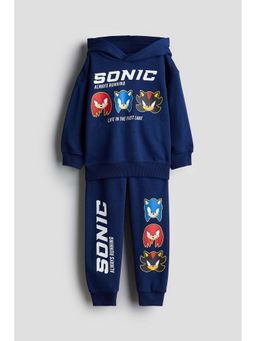 H&M - Boys Blue 2-Piece Printed Sweatshirt Set