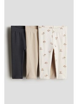 H&M - Kids Multi-Color 3-Pack Cotton Leggings