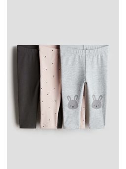 H&M - Kids Multi-Color 3-Pack Cotton Leggings