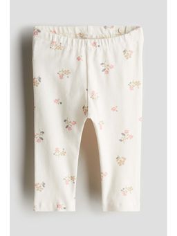 H&M - Girls White Cotton Leggings