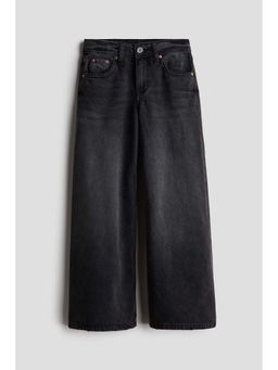 H&M - Girls Black Super Wide Leg Jeans