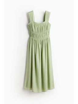 H&M - Women Green Smocked-Bodice Dress