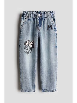 H&M - Girls Blue Relaxed Fit Paper Bag Jeans