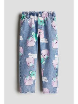 H&M - Girls Blue Relaxed Fit Paper Bag Jeans