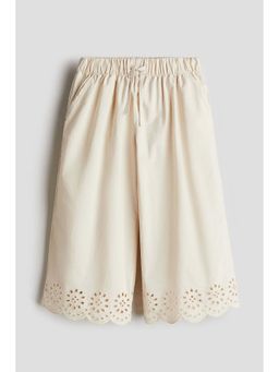 H&M - Girls Beige Wide Broderie Anglaise Trouser