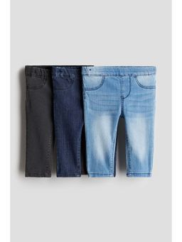 H&M - Girls Multi-Color 3-Pack Denim Jeggings