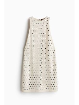 H&M - Women Beige Embellished Sleeveless Dress