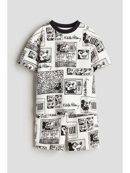 H&M - Boys White 2-Piece Patterned Set