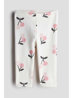 H&M - Girls White Cotton Leggings