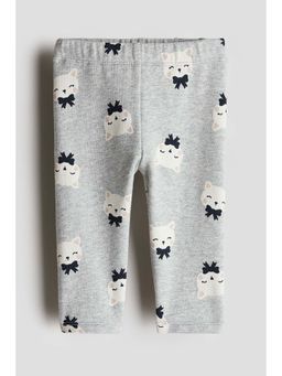 H&M - Girls Grey Cotton Leggings