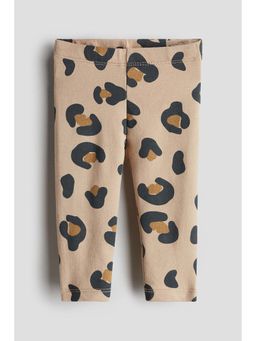 H&M - Girls Beige Cotton Leggings