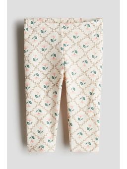 H&M - Girls Beige Cotton Leggings